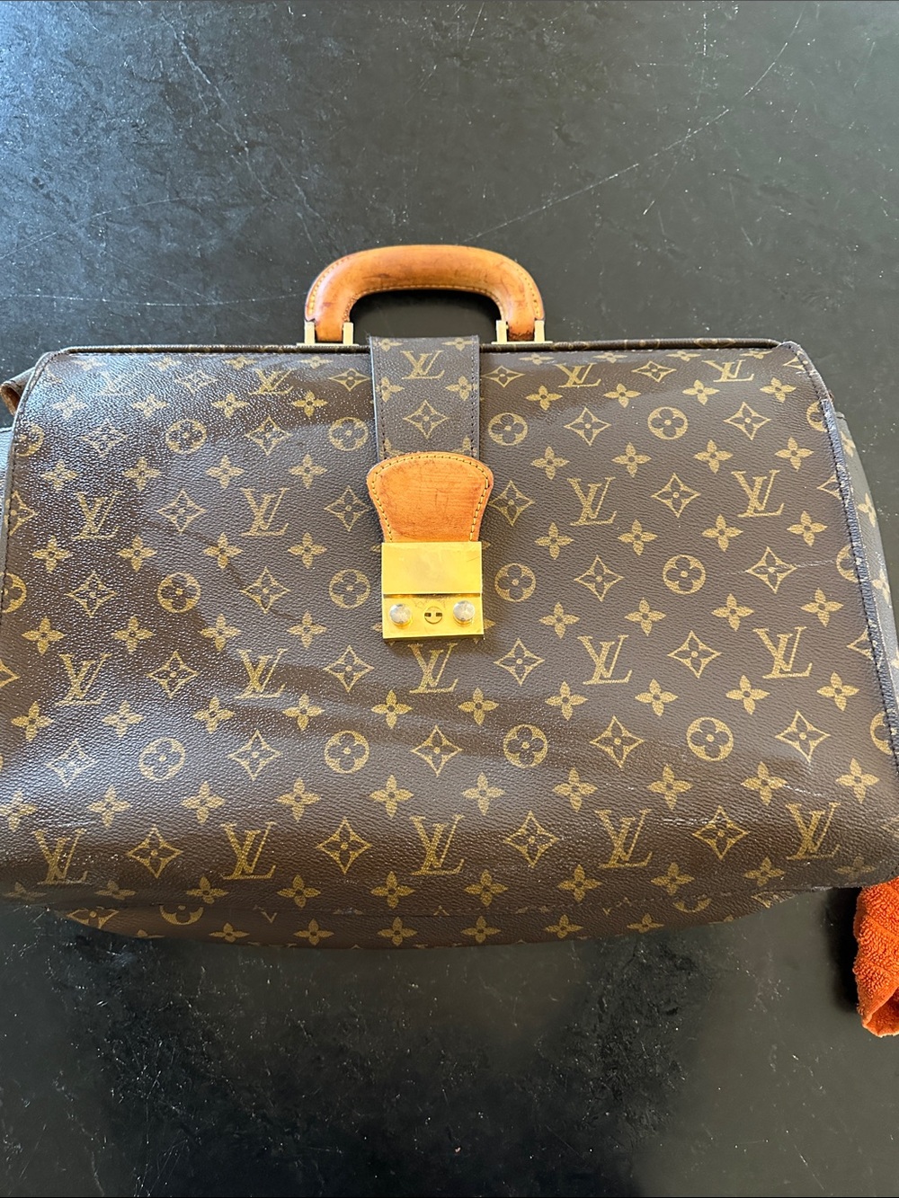 Vintage Louis Vuitton Monogram Canvas Doctor Bag/Briefcase Gold Hardware